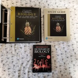 Campbell Biology textbook + study guide and dictionary